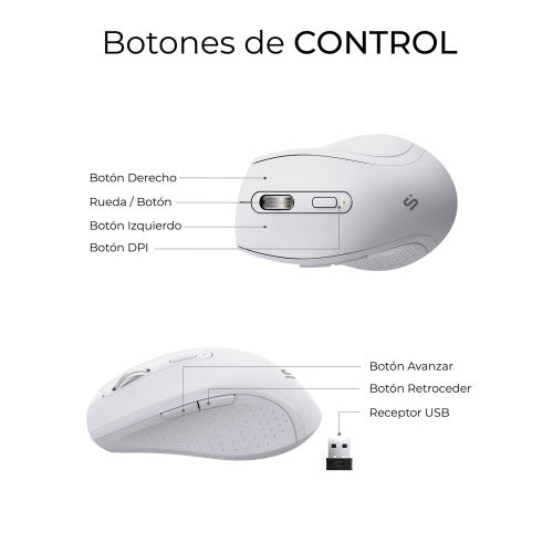 Teclado y Ratón Inalámbrico Subblim Combo Dual Office Prowave/ Blanco_7