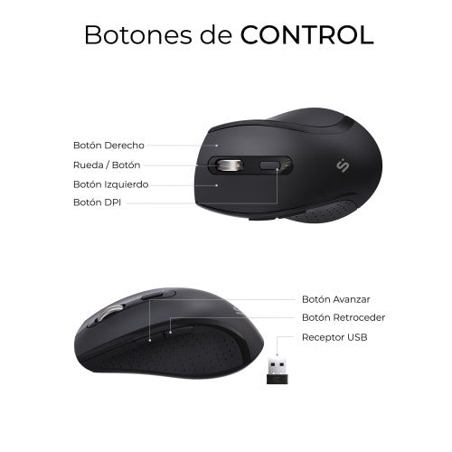 SUBBLIM SUBKBC-DCOPW2 teclado Ratón incluido Hogar / Oficina RF Wireless + Bluetooth QWERTY Español Negro_6