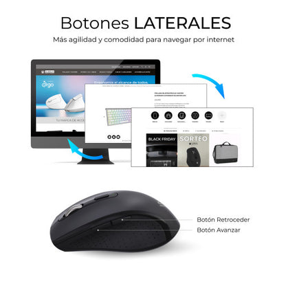 SUBBLIM SUBKBC-DCOPW2 teclado Ratón incluido Hogar / Oficina RF Wireless + Bluetooth QWERTY Español Negro_7