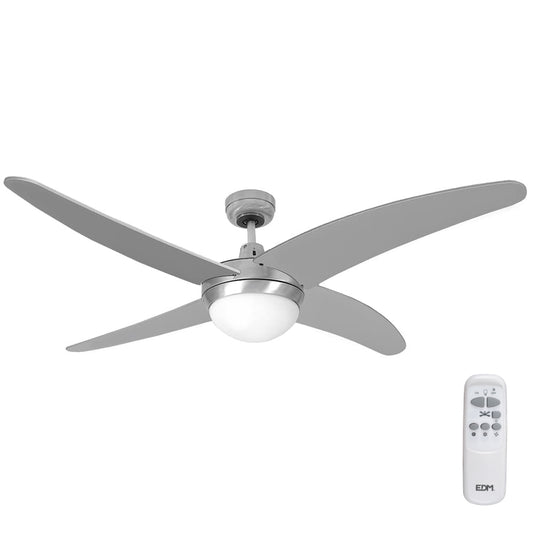 Ventoinha de teto modelo caspio. cor prata/nÃ­quel. potÃªncia: 60w lÃ¢minas: Ã¸132cm com controle remoto edm_0