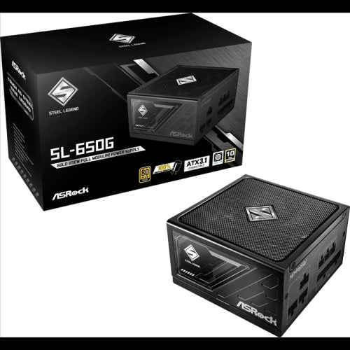 FUENTE ALIMENTACION ASROCK SL-650G,PSU,650W,80 PLUS GOLD,135MM,MODULAR,PCI-E 5.1 (12+4pin)x1,PCI-E (6+2 pin)x3,SATA (5 pin)x9_0