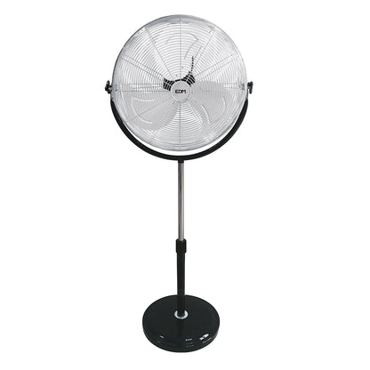 Ventoinha de pÃ© industrial, com base circular. cromada/preta. potÃªncia: 120w lÃ¢minas: Ã¸50cm altura ajustÃ¡vel 118-148cm edm_0