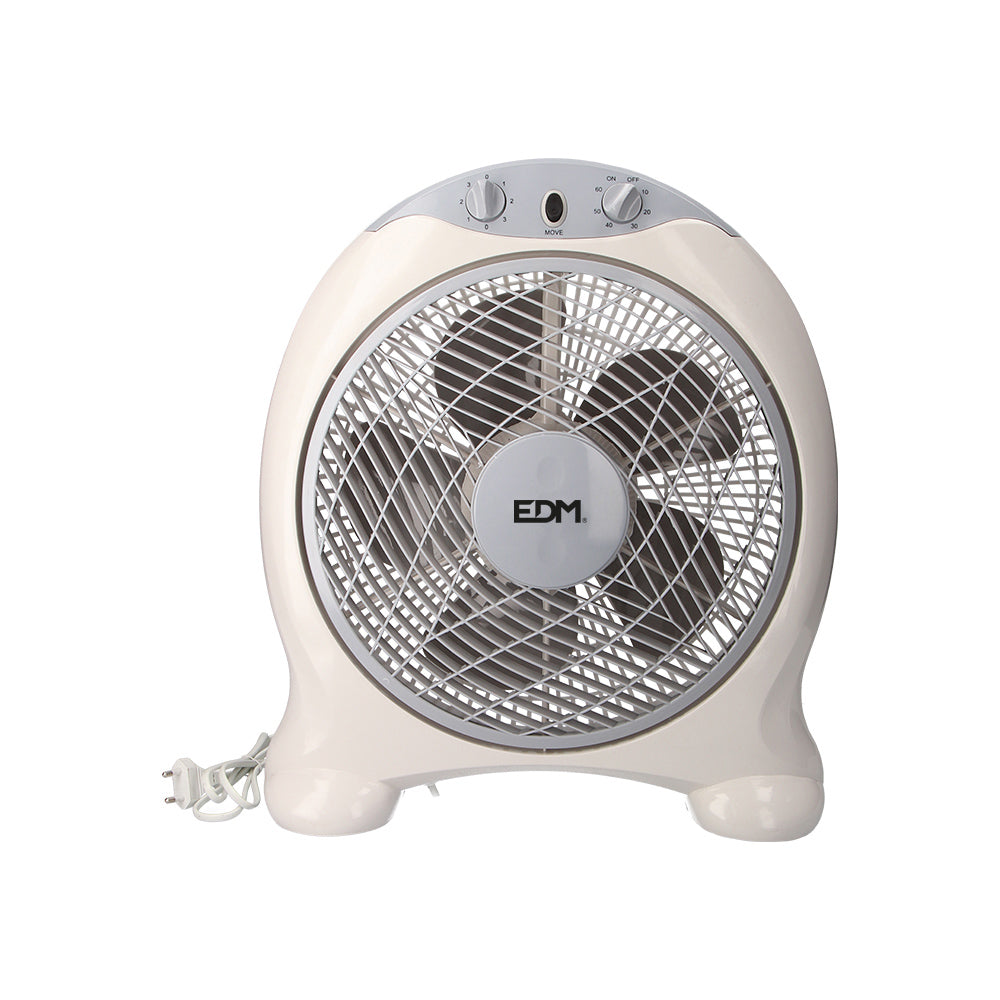 Ventoinha box fan cor: branco/cinza. potÃªncia: 45w pÃ¡s: Ã¸30,5cm 38,5x13x46cm edm_0