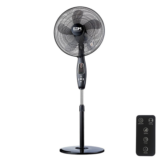Ventoinha de pÃ©. cor preto com controle remoto. potÃªncia: 60w lÃ¢minas: Ã¸40cm altura ajustÃ¡vel 110-130cm edm_0