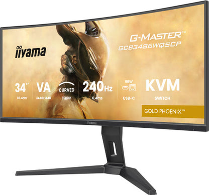 MONITOR IIYAMA G-MASTER GCB3486WQSCP-B1, 34", 1500R,  240HZ, USB-C (95W), KVM, LAN, 500CD_0