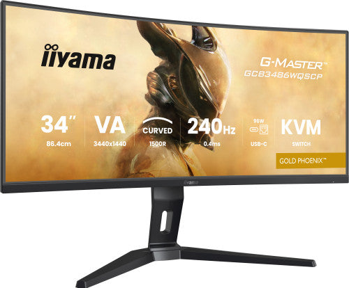 MONITOR IIYAMA G-MASTER GCB3486WQSCP-B1, 34", 1500R,  240HZ, USB-C (95W), KVM, LAN, 500CD_1