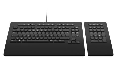 3Dconnexion Keyboard Pro with Numpad teclado Oficina USB + RF Wireless + Bluetooth QWERTY Internacional de EE.UU. Negro_1