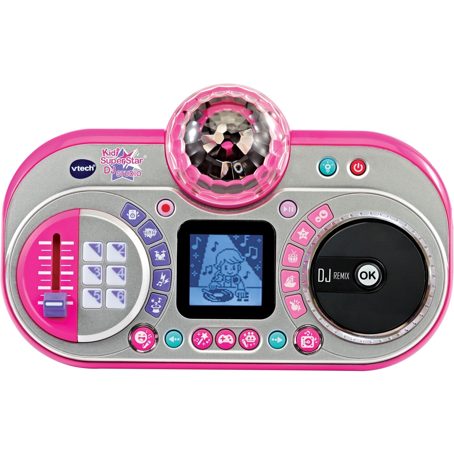 Microfone Infantil VTech Kidi Super Star DJ Studio Luzes Rosa