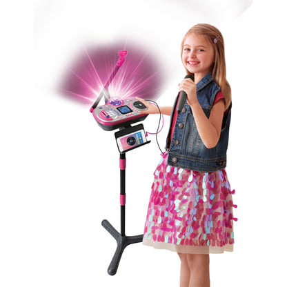 Microfone Infantil VTech Kidi Super Star DJ Studio Luzes Rosa