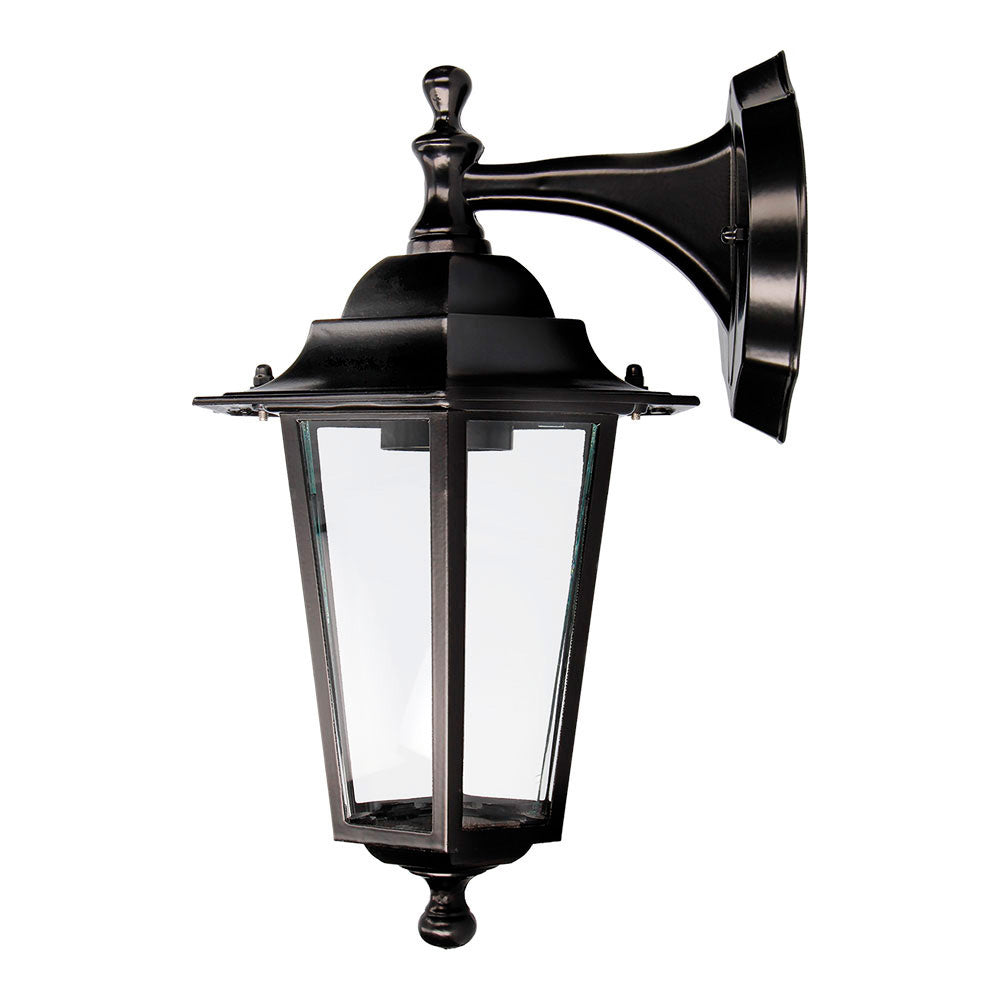 Candeeiro de parede exterior zurique, fabricado em alumÃ­nio e vidro, e27, 60 w, sem lÃ¢mpada, cor preta, luz para baixo_0
