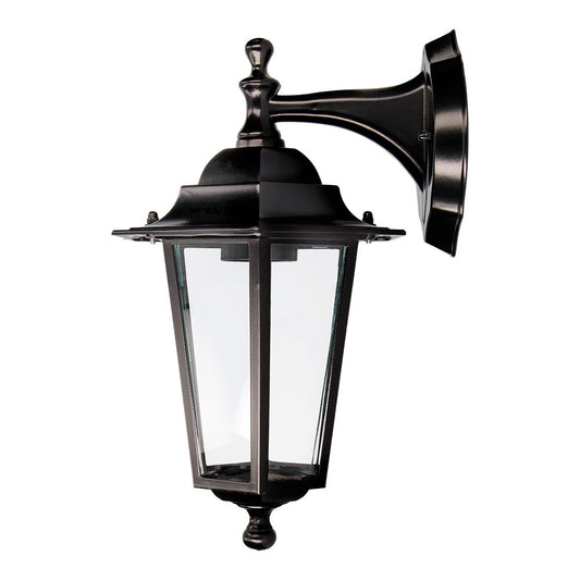 Candeeiro de parede exterior zurique, fabricado em alumÃ­nio e vidro, e27, 60 w, sem lÃ¢mpada, cor preta, luz para baixo_0