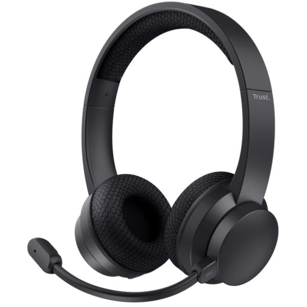 Cuffia Trust / Preto / Wireless Bluetooth com Redução de Ruído e Microfone ENC_1