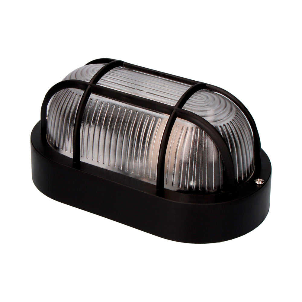 Aplique olho de boi oval cor preto 1xe27 40w 11,4x20,2x10cm modelo tarragona._0