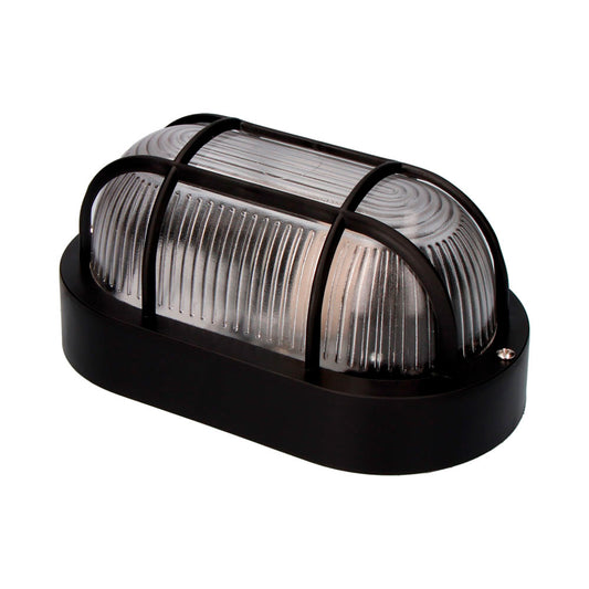 Aplique olho de boi oval cor preto 1xe27 40w 11,4x20,2x10cm modelo tarragona._0