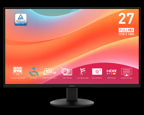 MSI MONITOR PRO MP272L. 27". PLANO IPS. 1920x1080 . 100HZ. NEGRO_0