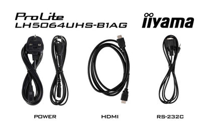 IIYAMA MONITOR 55" 3840x2160, UHD VA DLED  500cd/m, HORIZ Y VERT, MM 2x 10W, 2x HDMIx 1x USB-C, USB 2.0 x2, WiFi, LAN, Media Play USB Port, Control LAN / RS232C, Android 14 OS, 24/7 Operation, VESA Mount 400x400 - wallmount included (LH5564UHS-B1AG)_8
