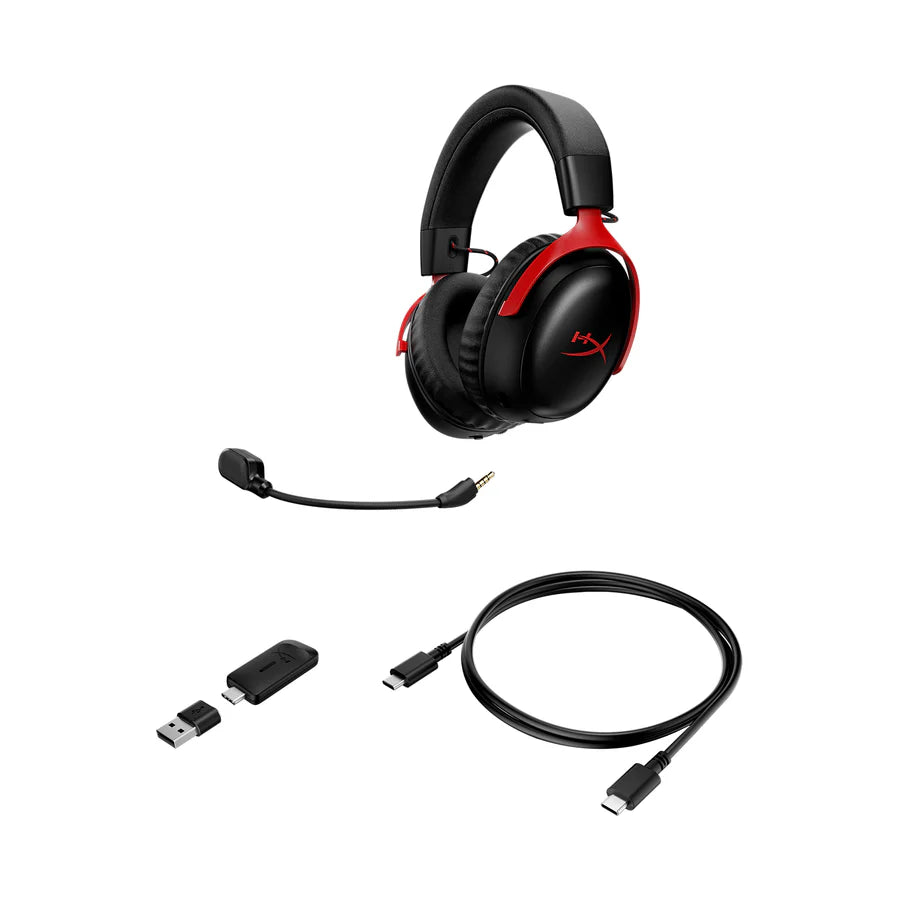 HyperX Auriculares inalÃ¡mbricos Cloud III S: auriculares gaming (color negro-rojo)_3