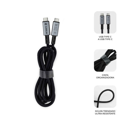 Cable USB 4.0 Tipo-C Subblim Cable High/ USB Tipo-C Macho - USB Tipo-C Macho/ Hasta 240W/ 1.5m/ Negro_3