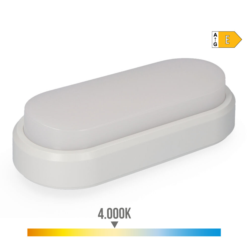 Candeeiro exterior led oval 18w 1950lm ip54 4000k 23x10,5x5,7cm luz dia edm_0