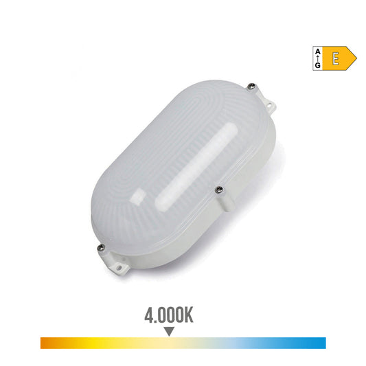 Parede exterior led oval branco 9w ip65 4000k 212x118x66mm luz do dia_0