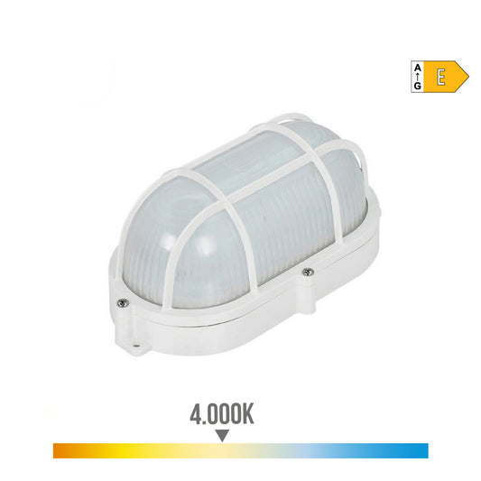 Aparelho de parede de superfÃ­cie led oval com grade exterior 9w 1.066lm ip65 4000k 11,8x21,2x9cm_0