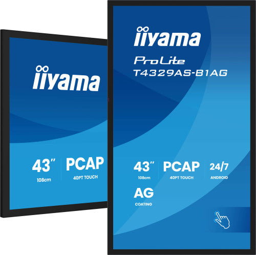 MONITOR IIYAMA 43" ALL-IN-ONE PCAP INTERACTIVE/ ANDROID 14 OS/ 3840 x 2160/ 450CD/MÂ² WITH TOUCH/ HDMI X2 + USB-C/RS-232C X1/ WiFi 5 - 2.4G / 5G/ RAM: 4GB, ROM: 32GB/ TOUCH THROUGH-GLASS (T4329AS-B1AG)_6