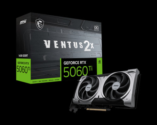 Placa Gráfica MSI VENTUS GeForce RTX 5060 TI 16G 2X OC PLUS / Preto / 16 GB GDDR7_1