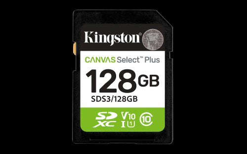 Kingston Technology 128 GB SDXC Canvas Select Plus Gen3 150 MB/s C10 UHS-I U1 V10_0