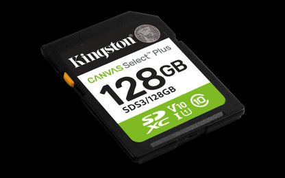Kingston Technology 128 GB SDXC Canvas Select Plus Gen3 150 MB/s C10 UHS-I U1 V10_2