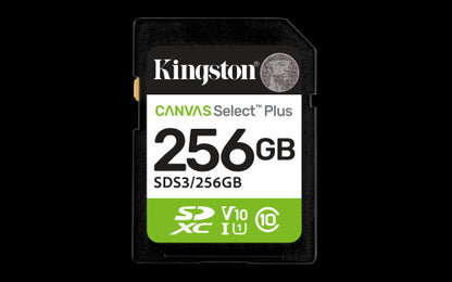 Kingston Technology 256 GB SDXC Canvas Select Plus Gen3 150 MB/s C10 UHS-I U1 V10_0