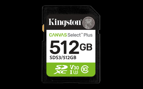 Kingston Technology 512 GB SDXC Canvas Select Plus Gen3 150 MB/s C10 UHS-I U3 V30_0