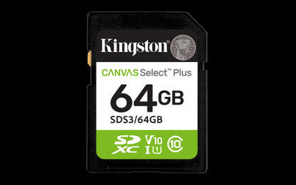 Kingston Technology 64 GB SDXC Canvas Select Plus Gen3 100 MB/s C10 UHS-I U1 V10_0