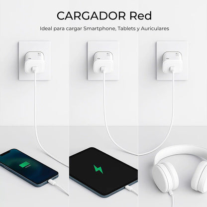 SUBBLIM Cargador USB-C GaN 20W , Power Delivery 3.0 & PPS, Enchufe RÃ¡pido para iPhone 16-12, iPad, Galaxy S24-S20, Pixel 9-6, Xiaomi, UltraportÃ¡til, Seguro y Certificado_2