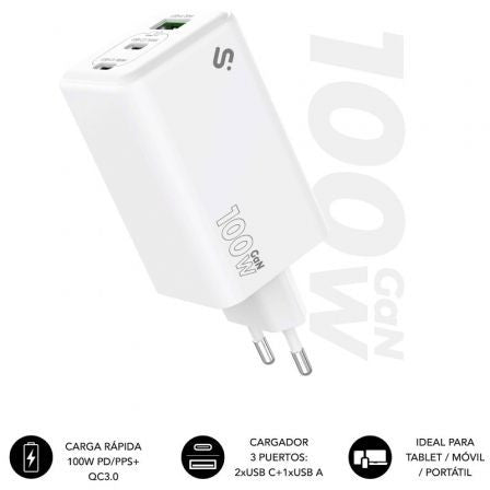 SUBBLIM CARGADOR GAN 35W CHARGER USB C_0