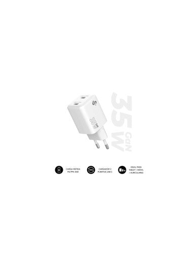 SUBBLIM CARGADOR GAN 35W CHARGER USB C+C_0