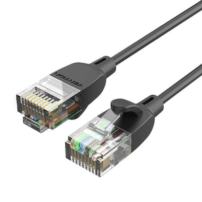 Network Cable UTP CAT6A Vention IBIBI RJ45 Ethernet 10Gbps 3m Black Slim Type_1