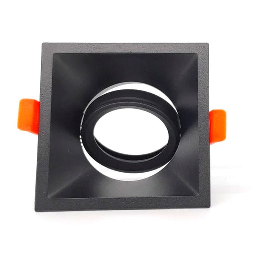Aro halÃ³geno basculante de embutir, profundo, quadrado, preto, 90 x 90 x 42 mm_0
