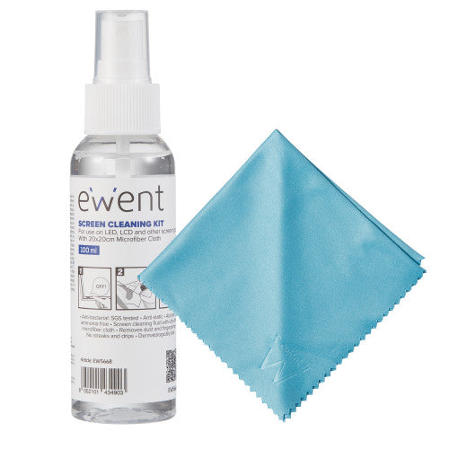 Ewent EW5668 kit de limpieza para computadora Pantallas / PlÃ¡sticos, Universal Kit de limpieza para equipos 100 ml_0