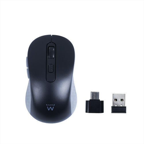 Rato Wireless EWENT / Preto / 1600DPI / C/Adapt USB-C / EW3204_1