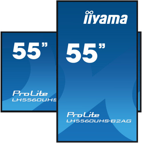 MONITOR IIYAMA 55" UHD, 500CD/M2, LANDSCAPE PORTRAIT, MM 2X 10W, 3X HDMI, USB 2.0 X2, WIFI, LAN, MEDIA PLAY USB, CONTROL LAN / RS232C, IISIGNAGE2 (CMS/DMS), E-SHARE,ANDROID 11 OS, 24/7,VESA MOUNT 300X400(SOPORTE PARED INCLUIDO) (LH5560UHS-B2AG)_1