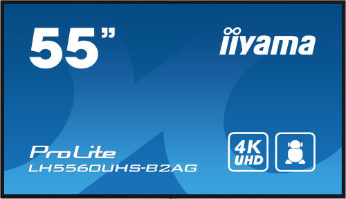 MONITOR IIYAMA 55" UHD, 500CD/M2, LANDSCAPE PORTRAIT, MM 2X 10W, 3X HDMI, USB 2.0 X2, WIFI, LAN, MEDIA PLAY USB, CONTROL LAN / RS232C, IISIGNAGE2 (CMS/DMS), E-SHARE,ANDROID 11 OS, 24/7,VESA MOUNT 300X400(SOPORTE PARED INCLUIDO) (LH5560UHS-B2AG)_2