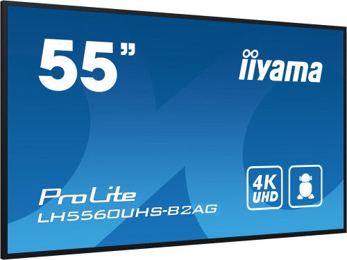 MONITOR IIYAMA 55" UHD, 500CD/M2, LANDSCAPE PORTRAIT, MM 2X 10W, 3X HDMI, USB 2.0 X2, WIFI, LAN, MEDIA PLAY USB, CONTROL LAN / RS232C, IISIGNAGE2 (CMS/DMS), E-SHARE,ANDROID 11 OS, 24/7,VESA MOUNT 300X400(SOPORTE PARED INCLUIDO) (LH5560UHS-B2AG)_4