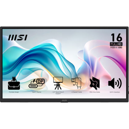 MSI PRO MP165 E6 monitor o TV portÃ¡til Monitor portÃ¡til Negro 39,6 cm (15.6") LED 1920 x 1080 Pixeles_0