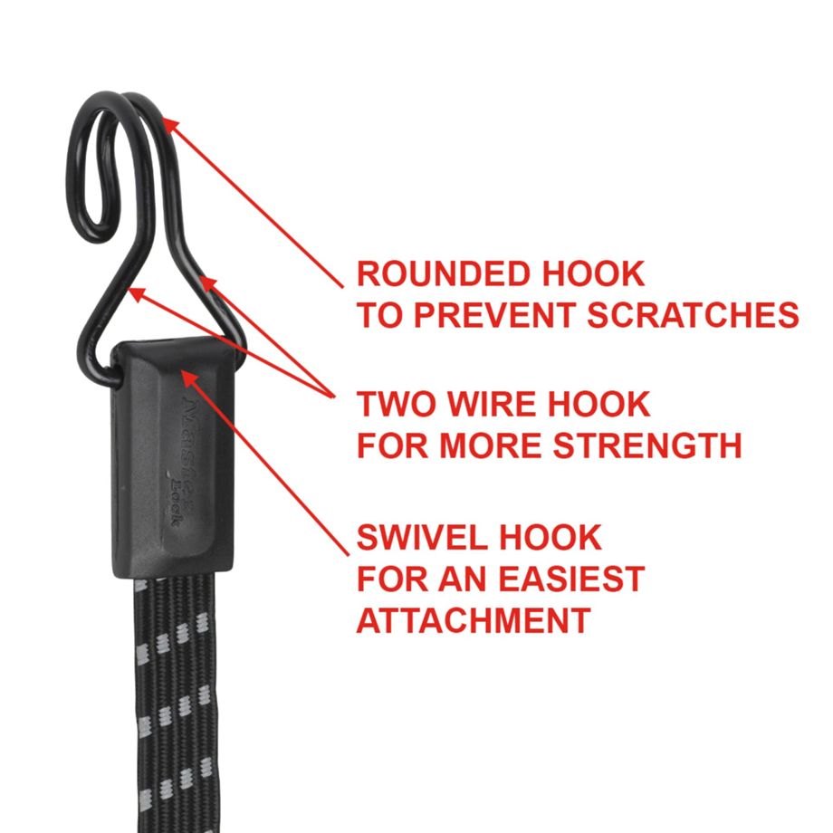 Cordão Tensão Master Lock Reflectivo 80cm Double Hook