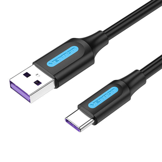 USB 2.0 A to USB-C Cable Vention CORBF 5A 1m Black PVC_0