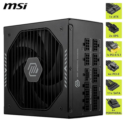 FUENTE ALIMENTACION MSI MAG A1000GLS PCIE5,PSU,1000W,80 PLUS GOLD,MODULAR,135MM,ACTIVE PFC,PCI-E 5.0 (16 PIN)X1,PCI-E (6+2 PIN)X4,SATA (15 PIN)X11_0