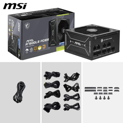 FUENTE ALIMENTACION MSI MAG A750GLS PCIE5,PSU,750W,80 PLUS GOLD,MODULAR,120MM,ACTIVE PFC,PCI-E 5.0 (16 PIN)X1,PCI-E (6+2 PIN)X4,SATA (15 PIN)X5_0