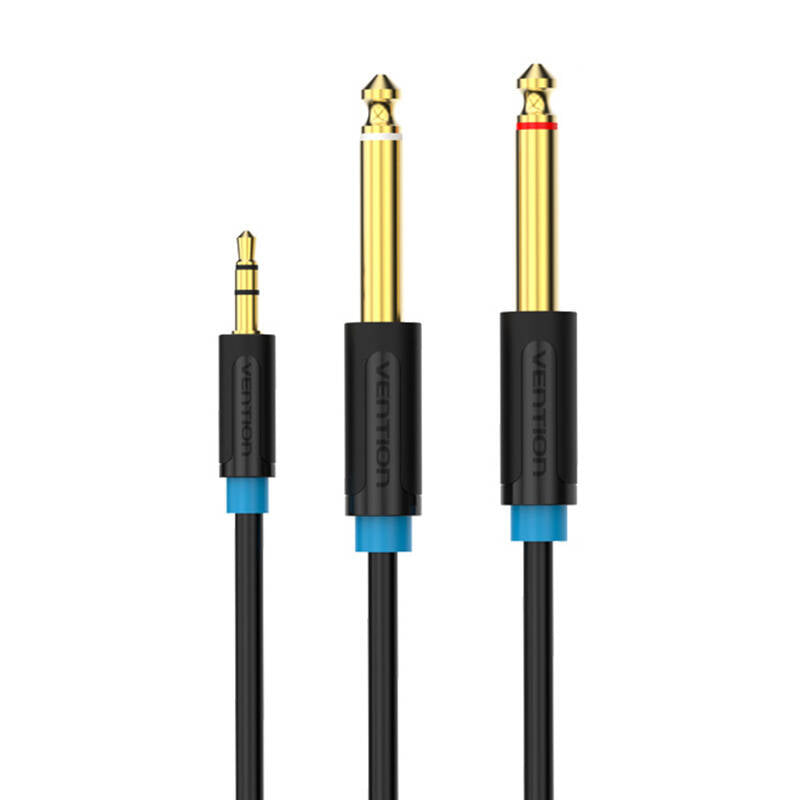 Cable Estéreo Vention BACBH/ Jack 3.5 Macho - 2x Jack 6.5 Macho/ 2m/ Negro_1