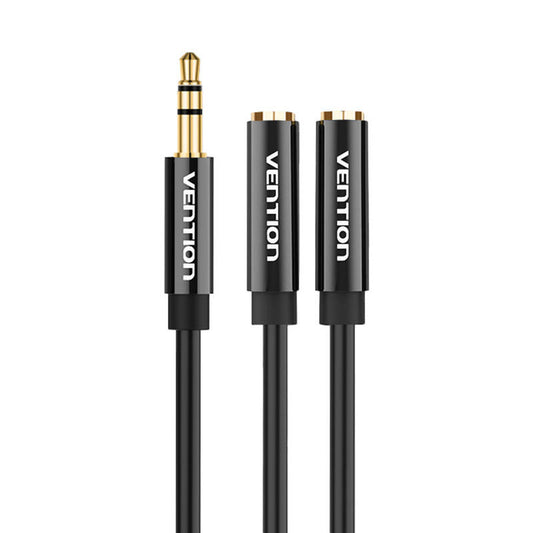 Audio Splitter 3.5mm Male to 2x 3.5mm Female Vention BBSBY 0.3m Black_0