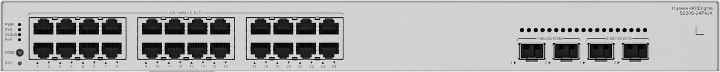 HUAWEI DATA COMMUNICATION,S220S 24P4JX,S220S 24P4JX,S220S 24P4JX 24 10 100 1000BASE T PORTS 400 W POE , 2 10GE SFP PORTS, 2 2.5GE SFP PORTS, BUILT IN AC POWER_1